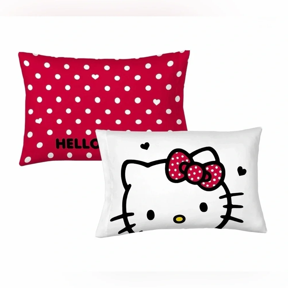Hello Kitty Kids 4 Piece Red White Polka Dots Sheet Set, Full NEW WITH TAGS - Picture 7 of 7